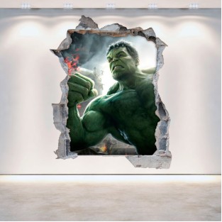 Vinilos 3d pared rota hulk Vinilos 3d pared rota hulk